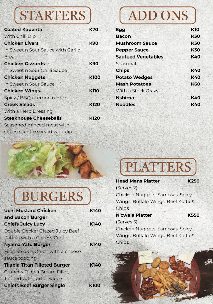 Menu The Chief Steak House-1